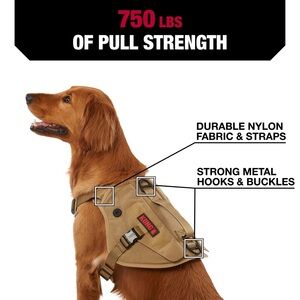 KONG® Tactical Vest Dog Harness In Tan - Size MEDIUM HEAVY DUTY DESIGN 🐾🌟
